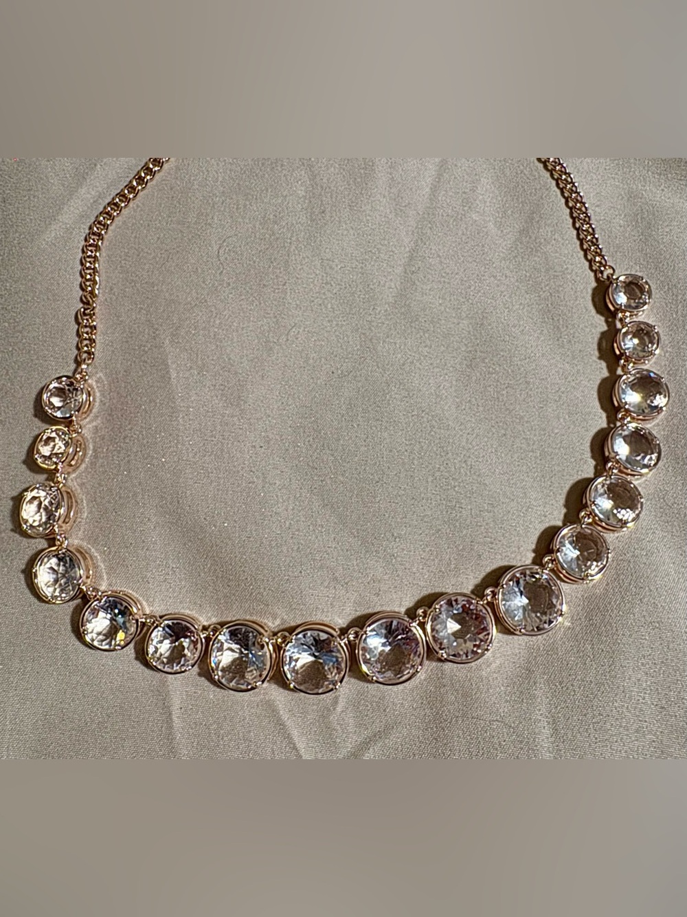 T Tahari Rose Gold Tone Crystal Statement Necklace NWT